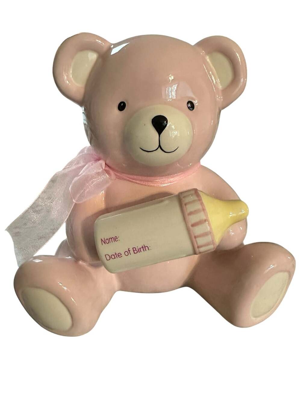 Burton + Burton Ceramic Teddy Bear Piggy Bank Girl Baby Shower